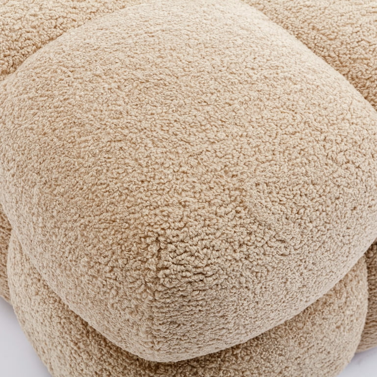 シュシュマム Zesthouse 20.9″ Wide Square Ottoman, Modern Boucle Footstool