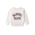 thumbnail image 1 of Diconna Infant Baby Easter Sweatshirt Fuzzy Letter Rmbroidery Long Sleeve Round Neck Pullover Loose Tops, 1 of 8