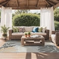 thumbnail image 6 of Outdoor & Indoor Area Rug 5'x8', Waterproof, Non-Shedding, Easy Cleaning, Leaf Mat for Patio, Living Room, Balcony, Dining Room, RV, Deck, Bedroom, Camping, Outside Carpet, Beige Grey, 6 of 10