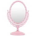 thumbnail image 1 of Tabletop Vanity Mirror Double-Sided Magnifying Makeup Mirror with 360 Degree Rotation (Oval, Pink), 1 of 7