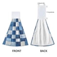 thumbnail image 3 of Yayeee Kitchen Hanging Hand Towels Set of 2 with Loop Bathroom Absorbent Tie Towel, Blue and Gray Plaid Pattern, 3 of 7