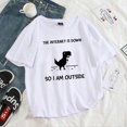 thumbnail image 2 of Camiseta de mujer Harajuku con dibujos de dinosaurios de los años 90, camisetas para mujer, cuello redondo, ropa de verano de manga corta blanca para mujer 2021 3XL, 2 of 5