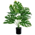 thumbnail image 1 of Palmera artificial grande de 19 pulgadas con plantas falsas en maceta para decoración interior y exterior de la oficina en el hogar, 1 of 9