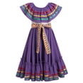 thumbnail image 2 of IDOPIP Kids Girls Traditional Mexican Dress Cinco De Mayo Fiesta Ribbon Ruffle Drape Party Dresses, 2 of 10