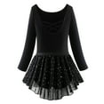 thumbnail image 3 of Gyratedream Girls Ballet Skirted Leotards Long Sleeve Sparkle Dance Dress Toddler Ballerina Dress Outfits, 3 of 9