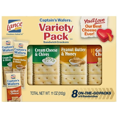 UPC 076410900247 product image for Lance Captain's Wafers Cream Cheese & Chives, Peanut Butter & Honey, & Grilled C | upcitemdb.com