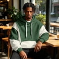 thumbnail image 6 of TOMVIGX Mens Contrast Color Spliced Hooded Sweatshirt Casual Drawstring Pullover Hoodie Long Sleeve Sport Tops with Front Pocket L, 6 of 6