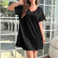 thumbnail image 2 of Ujnder Women's Nightgown Ice Silk Thin Home Service Long Sleep Dress for Ladies Casual Sleepwear Black One Size, 2 of 4