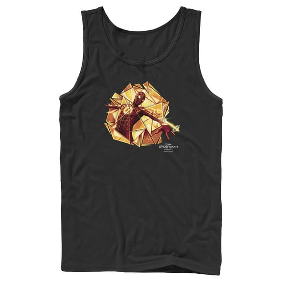 Men's Marvel Spider-Man: No Way Home Gold Web Shot Tank Top Black Small