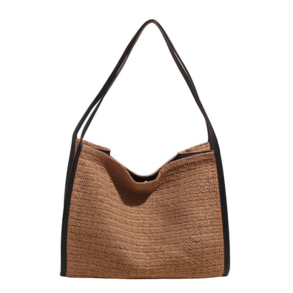 GASTROPOD French Style Oversized Straw Shoulder Bag, Minimalist Handwoven Beach Tote for Women