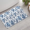 thumbnail image 2 of Blue Floral Leaf Pattern Bathroom Rugs Mat,Non Slip Microfiber Bathroom Rug,Rubber Backing,Soft Bathroom Mats for Bathroom Floor,Tub and Shower,17x27in(43x68cm), 2 of 5