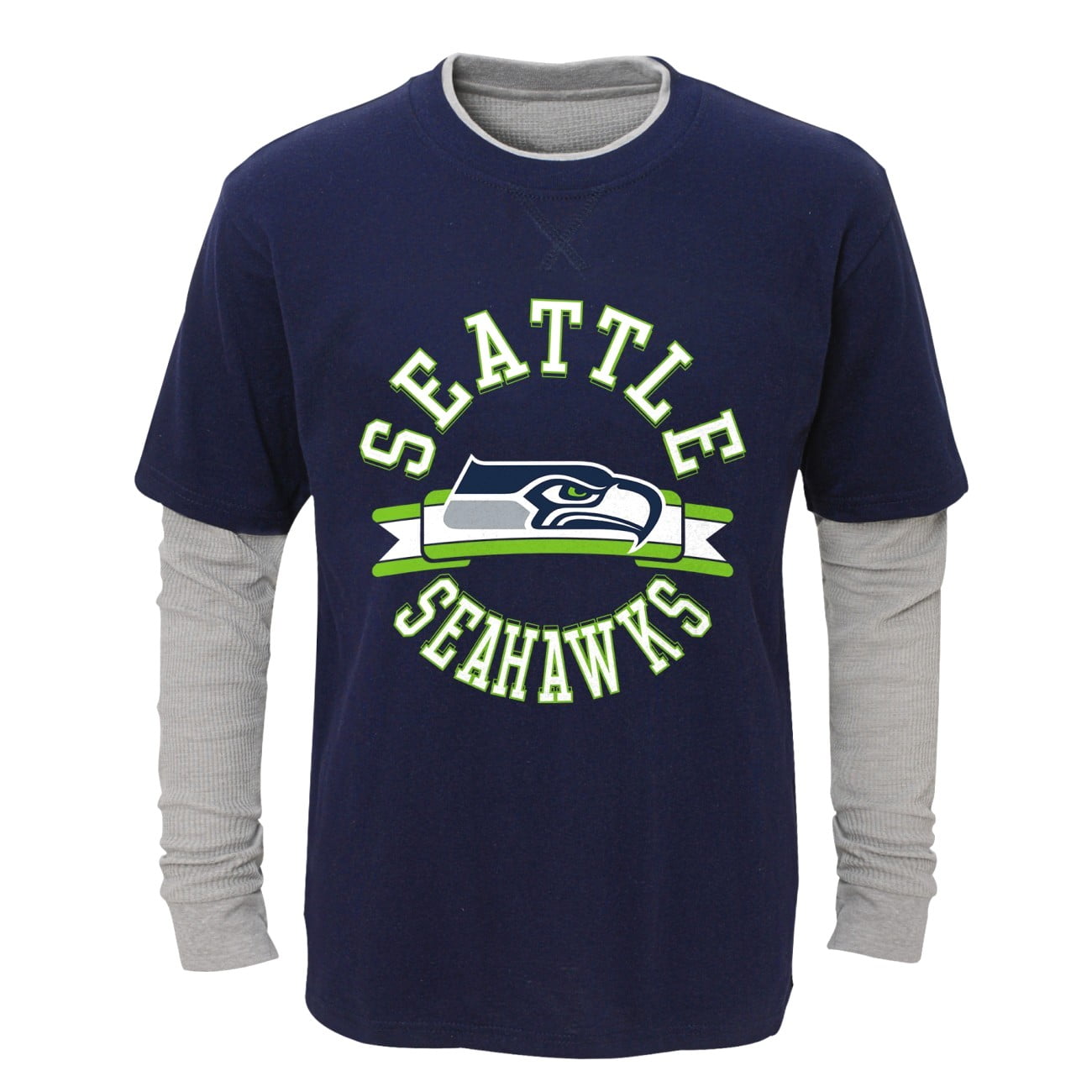 Seattle Seahawks Toddler NFL "Definitive" L S Faux Layer Thermal Shirt by Outerstuff