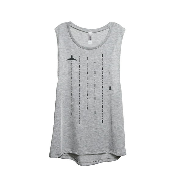 Thread Tank Around The World Travel Women's Sleeveless Muscle Tank Top Sport Grey Small