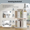 thumbnail image 6 of Spaco 2-Tier Rotating Bookshelf - 360° Swivel Rounded Baffles, Dividers Home Display Rack, White, 6 of 7