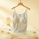 thumbnail image 1 of Ropa interior térmica para mujer, otoño e invierno, camiseta térmica de tirantes con cuello redondo y forro polar suave, sin mangas, de poliéster., 1 of 4