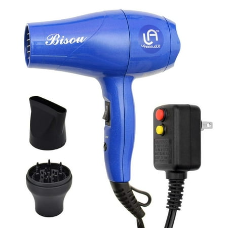 Le Angelique Mini Hair Dryer 1200W Super Strong with Diffuser Travel Size (Blue)