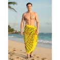 thumbnail image 4 of HAPPY BAY Men's Standard Casual Sarong Long Pareo Beach Wrap One Size Yellow-M400 Summer Vacation Party, 4 of 6