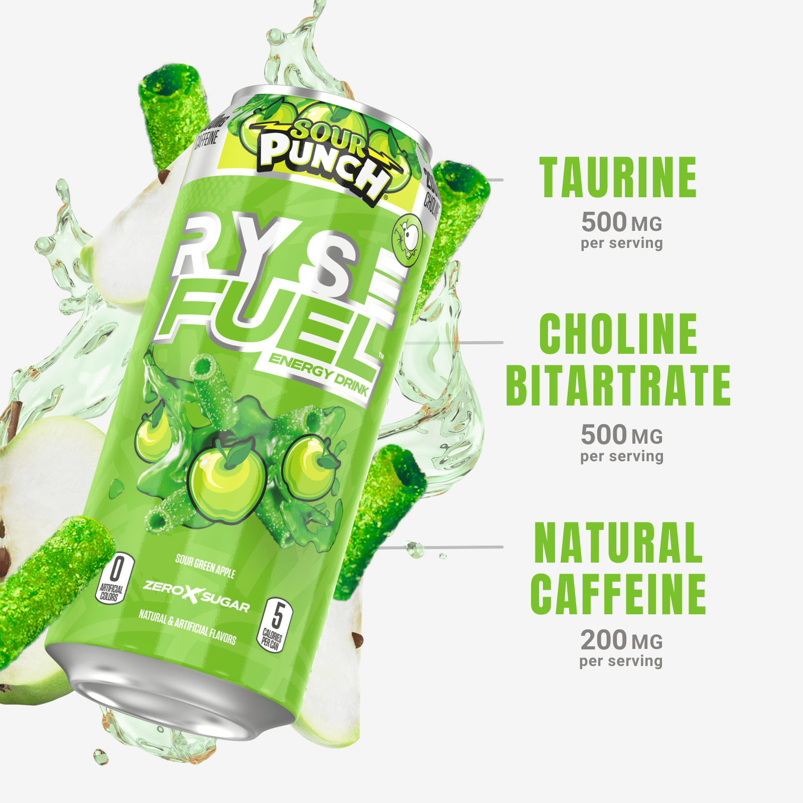 RYSE Energy Sour Punch Green Apple