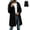 Black, variant on Women's Packable Hooded Rain Jacket, Water Resistant Full Zip Windproof Outerwear Coat with Storage Bag