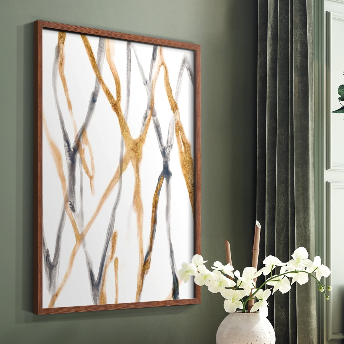 Runnel IX in Brown Solid Wood 11 x 14 Framed Print
