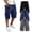 Black, Navy Blue, Dark Gray, variant on Men‘s 3-Pack High Waisted Cargo Shorts | 4-Way Stretch Bermuda with Drawstring Lightweight Breathable Multi-Pocket Work for Men, Summer Casual Athletic Relaxed Fit