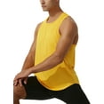 thumbnail image 1 of CVLIFE Débardeur d'Été pour Hommes Col Rond Sans Manches Évacuant L'Humidité Couleur Unie T-Shirt de Musculation Jaune L, 1 of 4