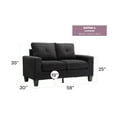 thumbnail image 2 of Glory Furniture Newbury Twill Fabric Modular Loveseat in Black, 2 of 5