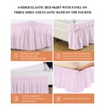 thumbnail image 6 of Pink White Stripe Wrap Around Bed Skirts for Queen Bed 18" Drop,Bed Skirt with Adjustable Elastic Belt Dust Ruffle Bed Valance for Bedroom Hotel Modern Minimalist Geometric Striped Bed Frame Cover, 6 of 7
