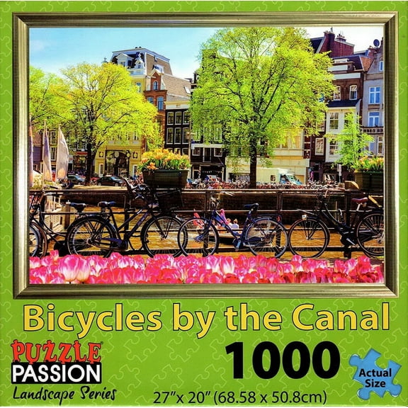 Bicycles By Canal 1000 Piece Landscape Jigsaw Puzzle