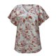 thumbnail image 4 of Fiudx Ofertas Relámpago Moda Mujer Causal V-Cuello Impresión Blusa Manga Corta Camiseta Verano Tops, 4 of 5
