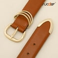 thumbnail image 3 of SUOSDEY Women Leather Belts Brown Belt for Jeans Dresses Pants with Metal -tail Design, 3 of 8