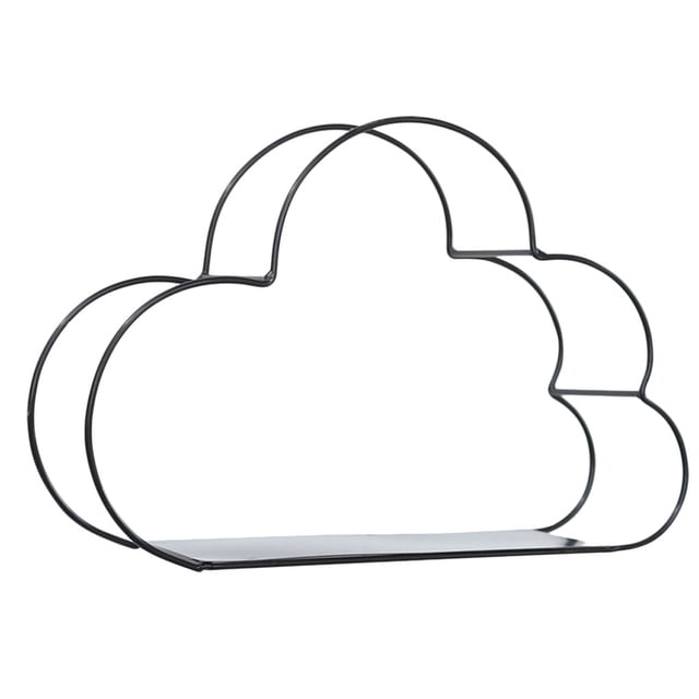 relayinert Cloud Shape Wall Storage Unit Industrial Style Metal Wire Shelf Rack Shelves black