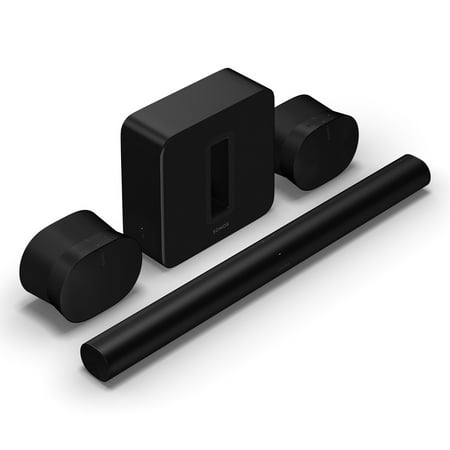 Sonos Wireless Home Theater Set with Arc Soundbar, Sub (Gen 3), and 2 Era 300 Smart Speakers (Black)