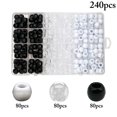 thumbnail image 2 of 240PCS Pony Beads Kit Decorative Plastic Hair Beads DIY Bracelet Crafts with Box, 2 of 10