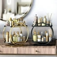 thumbnail image 3 of 2 Tier Bathroom Countertop Organizer, Metal Cosmetic Organizer and Storage, Make up Counter Shelf Perfume Holder Rack Cosmetic Display Tray for Bathroom, Gold, 3 of 5