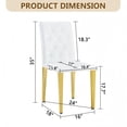 thumbnail image 6 of TesNus White PU Leather Dining Chairs Set of 4, Button Tufted Backrest, Gold Metal Legs, Upholstered Kitchen Dining Room Chairs, 6 of 11
