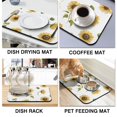 thumbnail image 4 of 2 Pack Washable Rubber Sunflower Cute Floral Dish Drying Mats for Kitchen Counter Home Large Coffee Bar Pad Accessories and Decor for Utensils Stemware (2pcs 18''x24''+19.5''x12''), 4 of 6