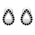 thumbnail image 2 of Dazzlingrock Collection Round Black Diamond Pear Shaped Screwback Stud Earrings for Women (0.18 ctw, Color Black, Clarity Opaque) in 14K White Gold, 2 of 4
