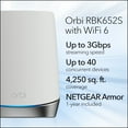 thumbnail image 2 of NETGEAR Orbi Whole Home Tri-Band Mesh WiFi 6 System (RBK652S) – Router + 1 Satellite Extender - Security Features - Coverage up to 3,500 sq. ft., 40 Devices - AX3000 (up to 3Gbps), 2 of 6
