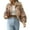 Khaki, variant on Women's Long Sleeve Crop Jacket Soft JacketsTravel Corduroy Fashion Button Drop Shoulder Outerwear Brown Large