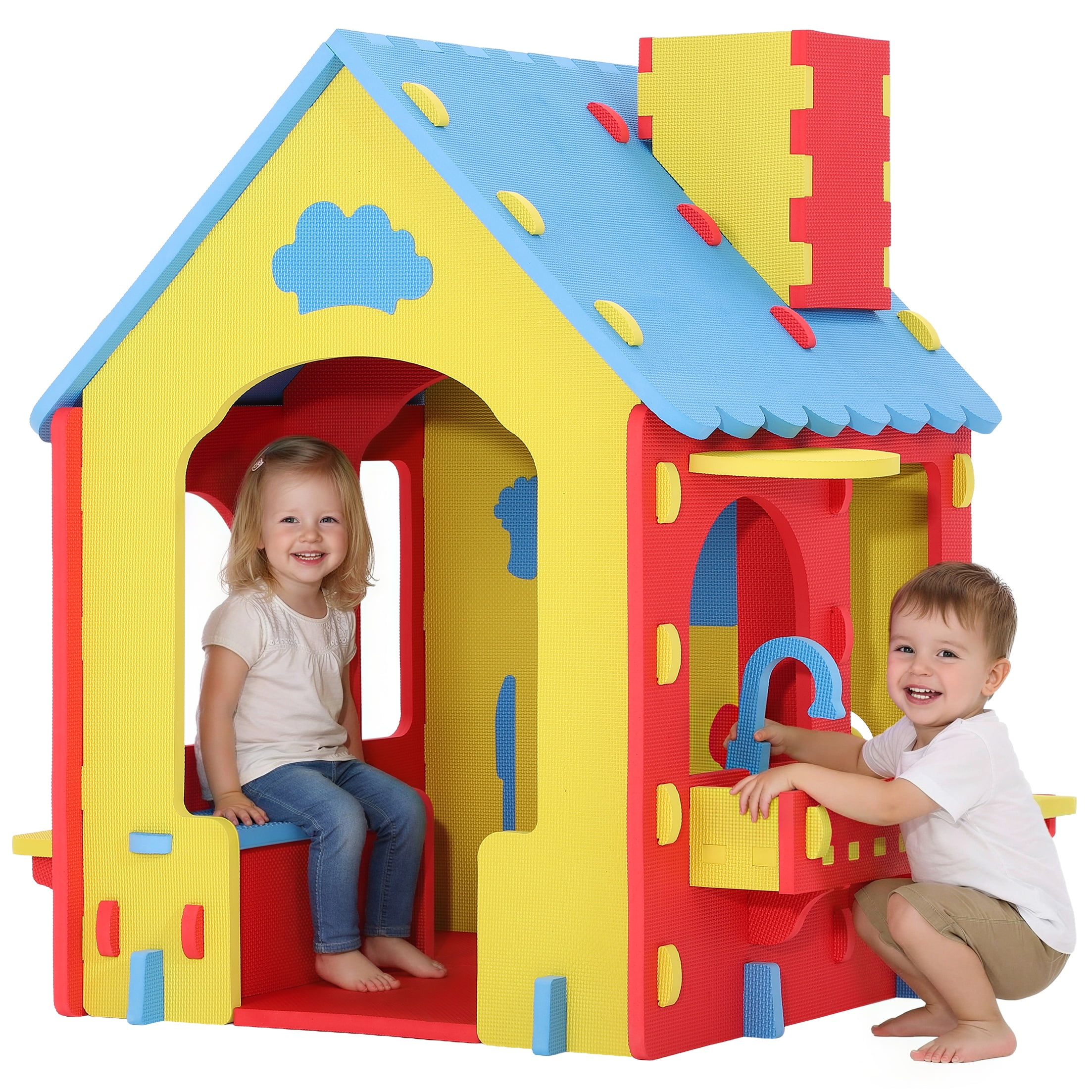 Outdoor Playhouse - Funphix Kids Klubhouse Wooden Playhouse with