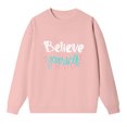 thumbnail image 4 of Sweatshirts for Women Fleece Lined Crew Neck Warm Winter Pullover Cozy Casual Soft Workout Lounge Tunic Top, 4 of 4