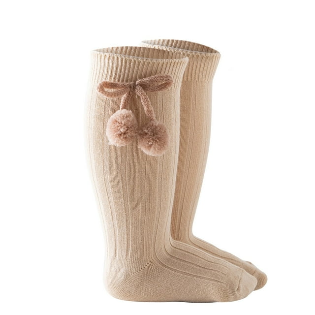 REDARER Girls' Knee-High Socks - Double-Stitched Ribbed Stockings for Toddlers, Soft Mid-Calf Princess Socks