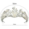 thumbnail image 6 of Shiny Rhinestones Noble Elegant Wedding Crown Delicate Flower Leaves Shape Bride Hair Crown Headband Hair Accessories, 6 of 8