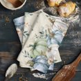 thumbnail image 6 of Green Blue Pumpkins Fall Kitchen Towels Set of 2, Water Absorbent Dish Towel, Thanksgiving Eucalyptus Leaves Flower Decorative Hand Towels - Quick Drying Cloth for Cooking Baking, 18x28 Inch, 6 of 8