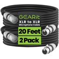 thumbnail image 1 of Cable de micrófono GearIt XLR macho a hembra de 6 m, paquete de 2 unidades, negro, 1 of 9