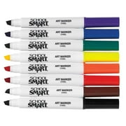 School Smart Art Markers, Chisel Tip, Assorted Colors, Set of 8