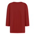 thumbnail image 4 of Wutalume Womens Tops with 3/4 Sleeve, Button-Up V-Neck Solid Color T-Shirt for Layering, Everyday Wear, Minimal Style, and Breathable Material,Red 2XL, 4 of 5