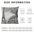 thumbnail image 5 of Orinice  Paris Throw Pillow Cushion Cover, Sketch Parisian Street with Trees and Eiffel Famous City Scenery Architectural Print, Decorative Square Accent Pillow Case,  White, 5 of 5