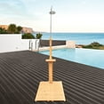 thumbnail image 2 of Outdoor Poolside Shower Head Kit with Chassis Board, Pool Shower Kit with Adjustable Pressure Function and Storage Hole, Outside Shower Station for Outdoor, Backyard, Poolside, Beach, Pool, Natural, 2 of 6